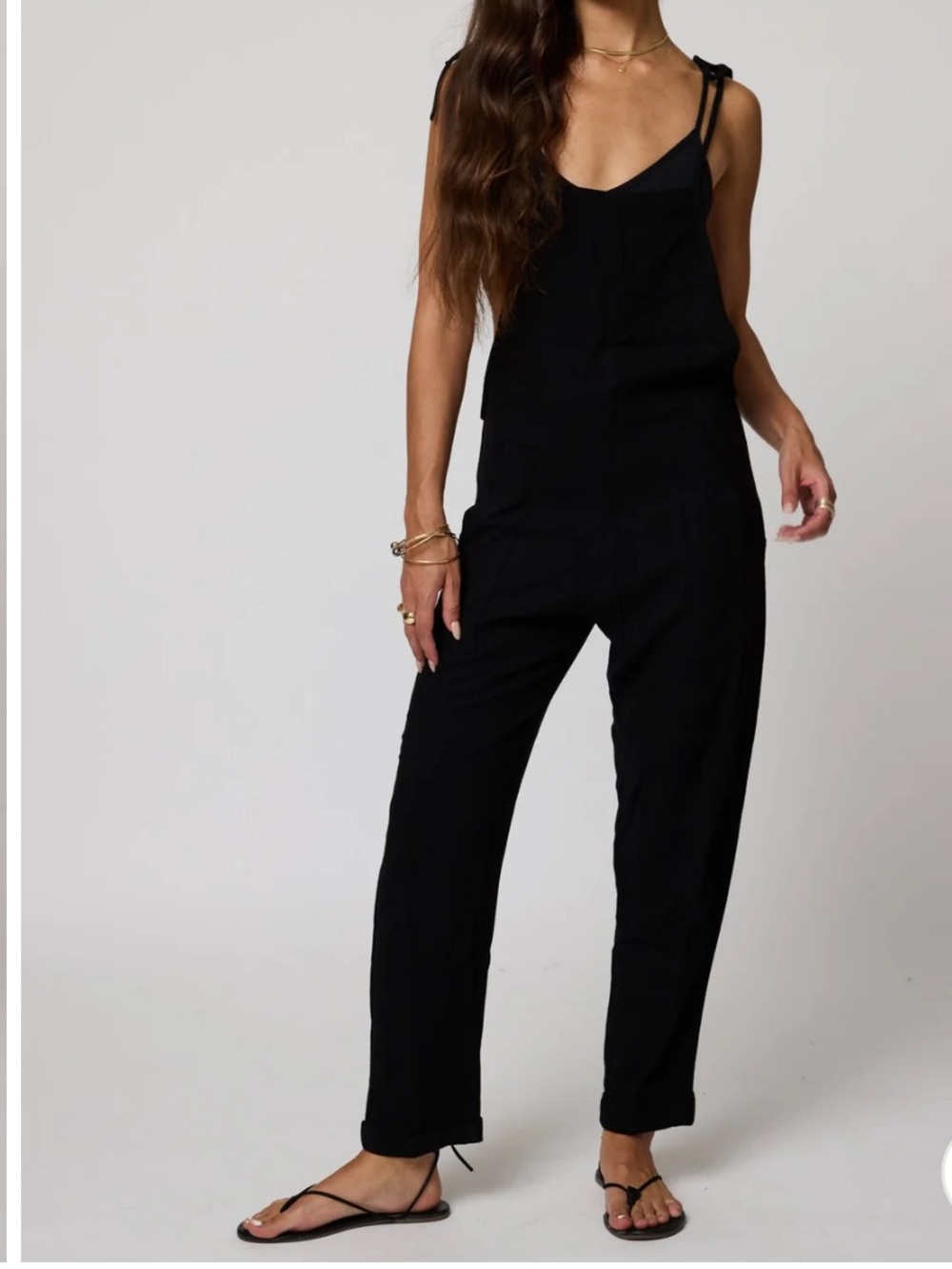 *NWT* Stillwater Some Beachy Overalls in Black, size Large